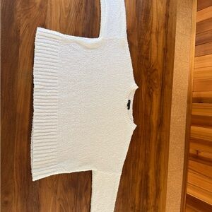 Eileen Fisher White Crew Neck Boxy Sweater